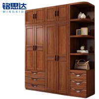 铭思达实木衣柜四门+顶柜+边柜套