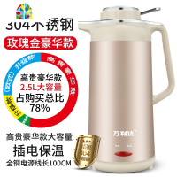 电热水壶家用304不锈钢烧水壶大容量煮水器开水壶茶壶保温 FENGHOU 2.5升普通薄款60CM线金色保温