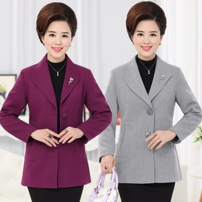 中年女装秋装妈妈装外套女小西装中长款中老年人春秋大码宽松上衣