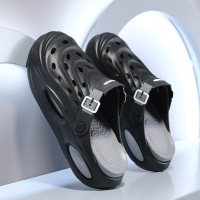 春夏季居家休闲懒人透气多色平底洞洞鞋舒适沙滩外穿男士懒人鞋