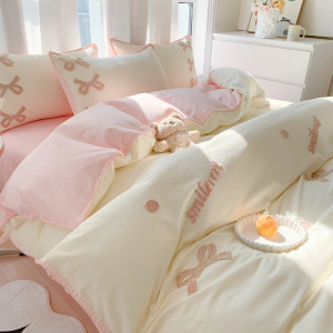 轻奢高级冬季纯棉床上四件套新款加厚全棉被套床单三件套床品