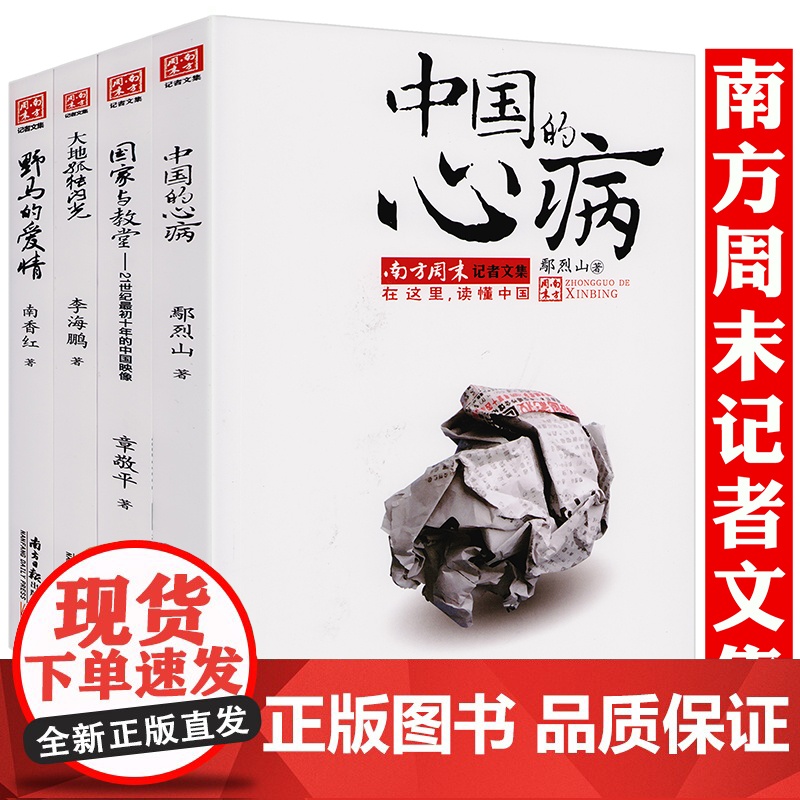 [共4册]南方周末记者文集大地孤独闪光+国家与教堂+中国的心病+野马的爱情 书籍