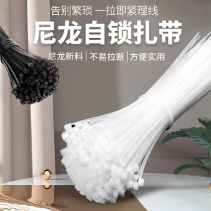 厚玖 尼龙扎带自锁式束线带 电线捆绑固定卡扣强力扎线带 3*150mm 1000条足量 (单位:包)