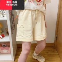 YIBUSHENG日系小熊刺绣休闲短裤女2024季新款可爱女装高腰显瘦五分裤子潮