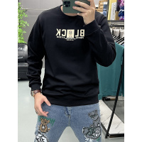 潮流青年秋冬季新款卫衣长袖时尚青年烫印字母印花修身圆领打底衫