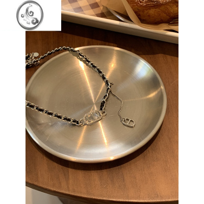 JiMi甜酷小香风CD字母流苏颈链choker小众设计感高级项链女2023新款