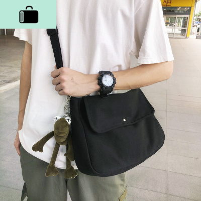 斜挎包男女日系潮牌帆布单肩包男韩版学生文艺挎包百搭休闲邮差包NEW LAKE