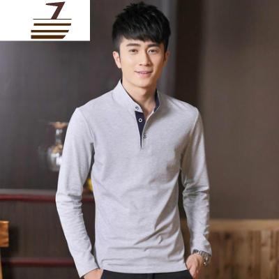 NEWLAKE棉有带领子长袖T恤男衫长轴男士丅血秋冬打底外穿秋衣上衣服土