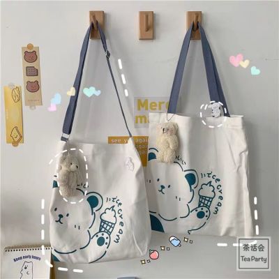 派尼美特日系原宿韩版古着单肩女斜挎包韩国ins复古大容量学生上课帆布包