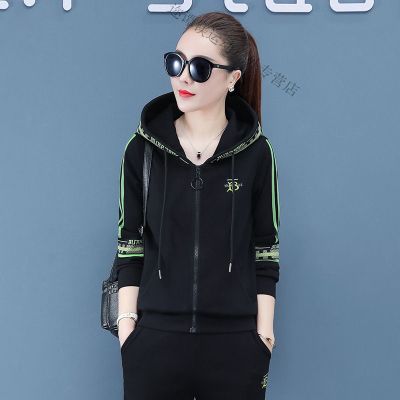 珂卡慕(KEKAMU)设计师品牌女装潮牌春装2020韩版时尚新款春秋薄款套装卫衣女宽松显瘦运动休闲两件套bf潮