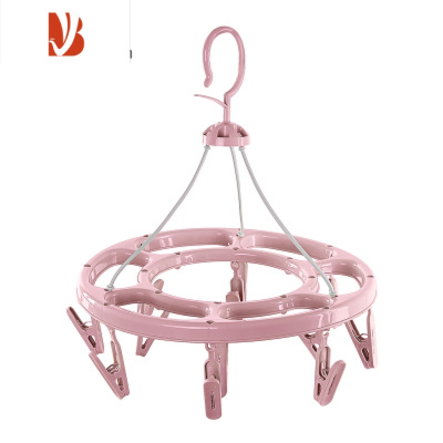 三维工匠成人防风晾衣架塑料32夹子衣架儿童袜子架婴儿家用多晾晒架子