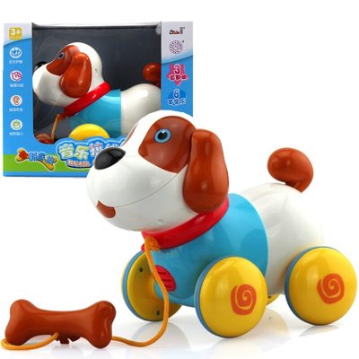 智能机器狗会唱歌卡通音乐拉线狗男女孩宝宝电动儿童玩具牵引狗盈佳拉线狗