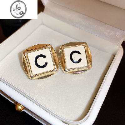 JiMi银针不规则几何字母耳环小众ins风设计耳钉时尚高级感气质耳饰女