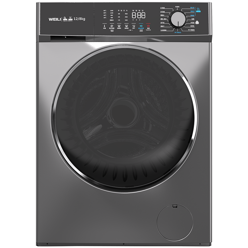 威力(WEILI)12KG变频大容量洗烘一体滚筒洗衣机全自动 祛味空气洗蒸汽除菌 XQG120-1428DPHX
