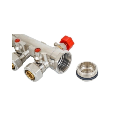 中锦科技 分水器 地暖分水器 主杠DN32(1.2寸)适配地暖管25mm(6分)3路 套