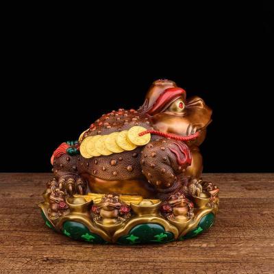 家柏饰(CORATED)金蟾摆件 金蟾摆件大号三脚金蟾蜍蟾收银台彩铜