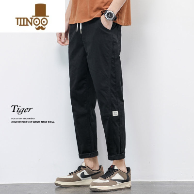 YANXU2023新款夏季休闲裤男士装宽松直筒工装长裤薄款男生九分裤子夏天