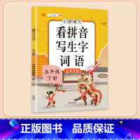 看拼音写生字 五年级下 [正版]五年级下册字帖规范练字帖每日一练同步人教版语文生字练字本描红5写字课课练行楷楷书小学生练