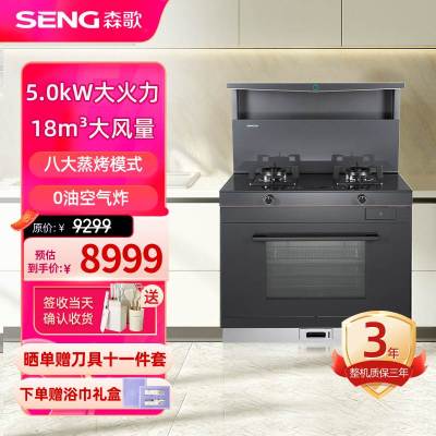 森歌(SENG)集成灶L1ZK蒸烤一体外观美 大容量厨房灶具家用蒸烤箱燃气灶 灰色天然气