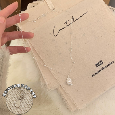 贝壳珍珠锁骨链2025新款项链轻奢高级感小众设计百搭颈链春夏送女朋友老婆情人节七夕生日礼物