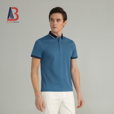 培罗蒙(Baromon)男士POLO衫桑蚕丝短袖体恤夏新款男士翻领T恤商务polo衫T21605