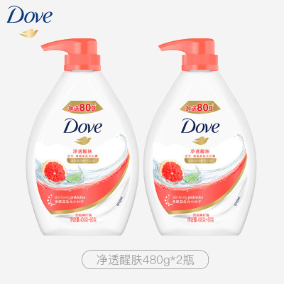 多芬深层营润美肤沐浴乳滋养肌肤留香润肤樱花甜香沐浴露 [净透醒肤]480g*2瓶