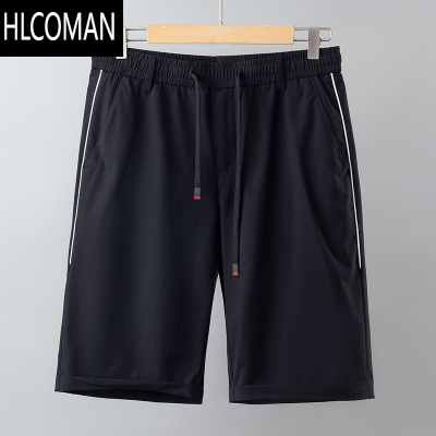 HLCOMAN男士夏季五分裤经典时尚高弹力松紧腰休闲直筒宽松短裤子撤柜男装