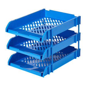 齐心 B2068 文件盘(三层)蓝 蓝色