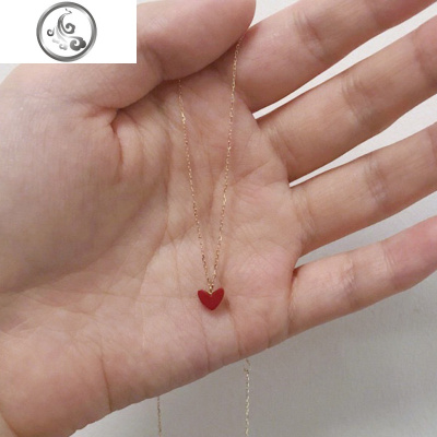 小红心项链女纯银彩金锁骨链潮网红爱心吊坠简约气质送女友 JiMi
