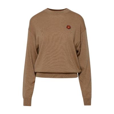 高田贤三(Kenzo)羊毛针织套衫女微罗纹圆领胸前徽标贴花舒适百搭