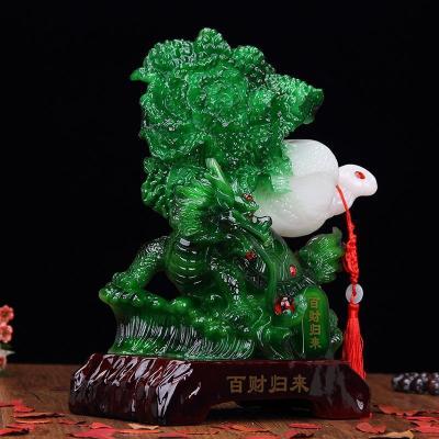 美帮汇龙龟玉白菜摆件家居装饰品玄关酒柜房间布置摆设客厅开业礼品
