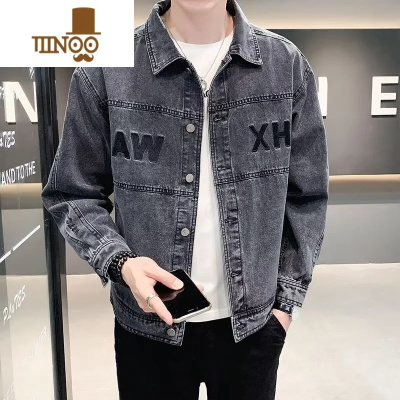 YANXU外套牛仔夹克男2022新款韩版潮流刺绣帅气休闲复古百搭上衣