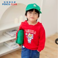 [1件3折]秋季新款男童带帽长袖T恤休闲百搭潮酷印花图连帽儿童T恤