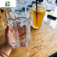 ins网红玻璃杯 超大容量啤酒杯冷饮杯果汁杯水果茶杯ondo莫吉托杯 FENGHOU