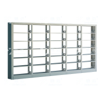 臻远 ZY4072605 钢制书架图书馆书架资料架 单面6层一列五组白色 4600*300*2000