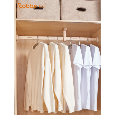 卡贝香樟木衣柜挂衣杆衣橱柜实木挂杆固定衣通杆法兰座横杆免打孔