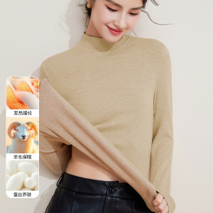 2025秋冬中领羊毛蚕丝保暖内衣女加厚加绒打底衫暖绒发热秋衣上衣