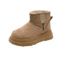 加绒雪地靴女厚底外穿年冬季新款真皮防水防滑保暖棉鞋子_821