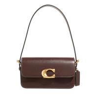 COACH女式轻便斜挎包棕色皮质实用大容量通勤手提包