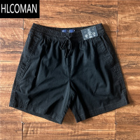 HLCOMAN日单男短裤四分裤修身夏薄款纯色水洗棉拉链口袋时尚休闲裤男
