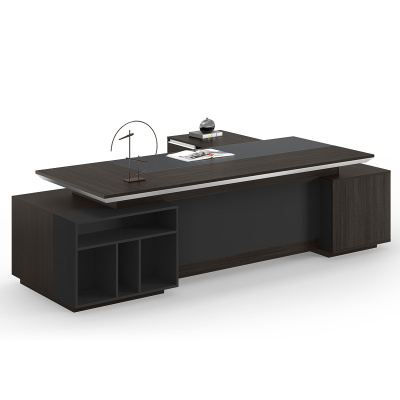 臻远 ZY-B-2870办公桌老板桌主管经理桌板式大班台 2.8米副柜左侧