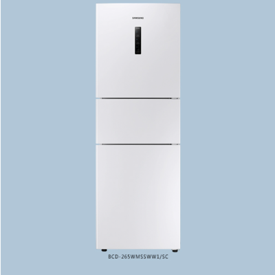 三星(SAMSUNG) BCD-265WMSSWW1 280升三门冰箱 风冷无霜 智能变频 宽带变温室