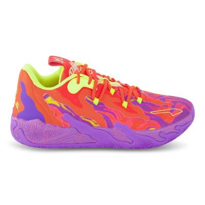 彪马(Puma)PUMA男女款MB.03LoLava篮球鞋紫金配色科幻设计透气缓