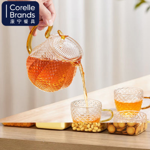 美国康宁（VISIONS）晶典玻璃锅VS-2-VF-E/KZ 家用2L汤锅煮锅炖锅 耐高温透明琥珀色锅