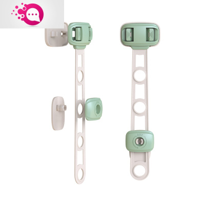 敬平儿童安全锁婴儿防护锁扣抽屉柜门柜子锁小孩抽屉扣防宝宝5长锁+5对（绿+灰）