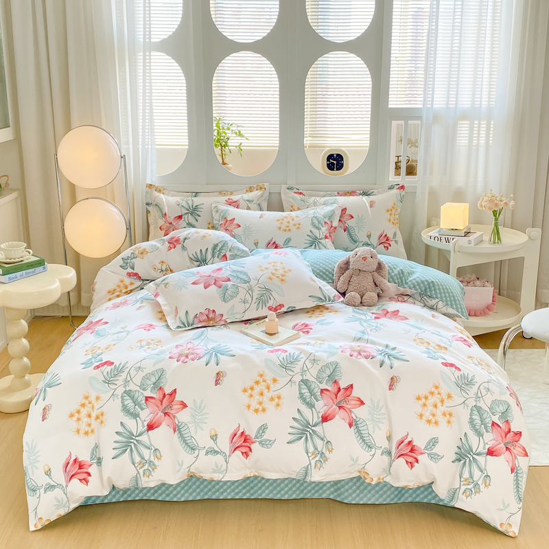雅鹿 YLT2601云柔磨毛四件套 蝶羽纷纷/花颜月色/蓝色假日/浪漫加州/一米阳光