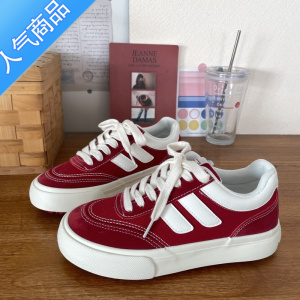 SUNTEK厚底帆布鞋女2023春夏季新款小众原创复古百搭板鞋港风学生小白鞋