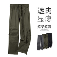 男装军绿色工装裤男机能防水工装冲锋裤男款春秋休闲宽松