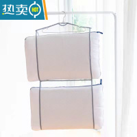 敬平网红晒枕头器网袋抱枕晾晒网晾衣架子防风公仔晾晒架晒枕夹阳台 1个双层(37cm*88cm)晒衣篮