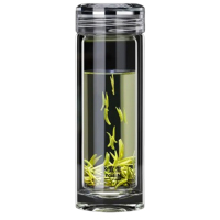 水宜生玻璃杯330ml双层耐热耐高温水晶杯防烫水杯G905
